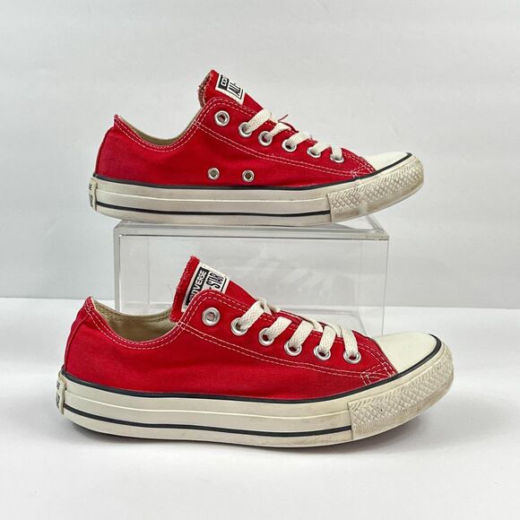 Converse Chuck Taylor All Star Shoes Womens 7 Mens 5 Red Low Top Sneakers Street - Picture 2 of 10
